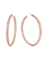 Lana Jewelry 14k Rose Gold 3.57 Ct. Tw. Diamond Scattered Edge Hoops In Pink
