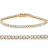 Pompeii3 5 Carat Tw Round Cut Lab Grown Diamond Tennis Bracelet 14k Yellow Gold Lab Grown In Multi