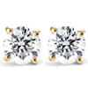 Pompeii3 2 Ct Round Diamond Studs In 14k Yellow Gold Screw Back Clarity Enhanced In Multi