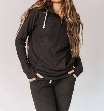 Ampersand Ave Performance Fleece Halfzip Sweatshirt In Stone In White