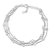 Mimi & Max Multi-strand Link Bracelet In Sterling Silver, 7.5 In In Silver