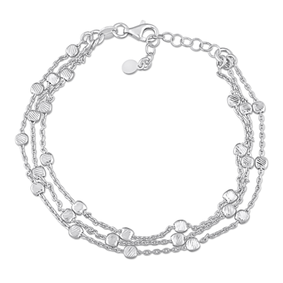 Mimi & Max Multi-strand Link Bracelet In Sterling Silver, 7.5 In