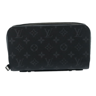 Pre-owned Louis Vuitton Zippy Xl Canvas Wallet () In Black