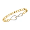 Ross-simons Pave Diamond Curb-link Bracelet In 18kt Gold Over Sterling In Silver