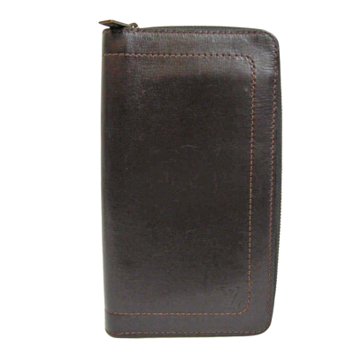 Pre-owned Louis Vuitton Zippy Organizer Leather Wallet () In Brown