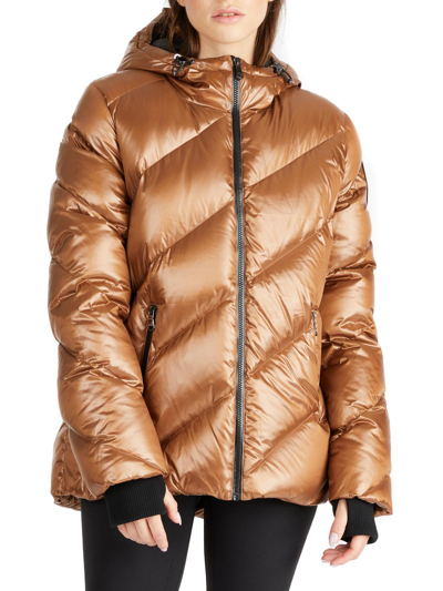 Pajar Women's Women's Nelli Short Puffer Jacket With Fixed Hood In Copper