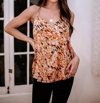 Veronica M Riya Racerback Cami In Orange Multi In Multi