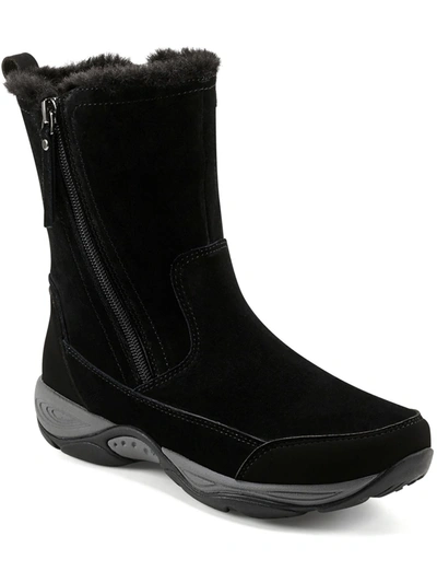 Easy Spirit Exparunn Womens Suede Faux Fur Winter & Snow Boots In Black