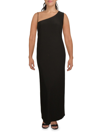 Msk Plus Womens Knit One Shoulder Maxi Dress In Black