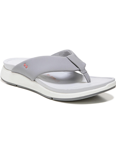 Ryka Timid Womens Slip On Flip-flop Wedge Sandals In Grey