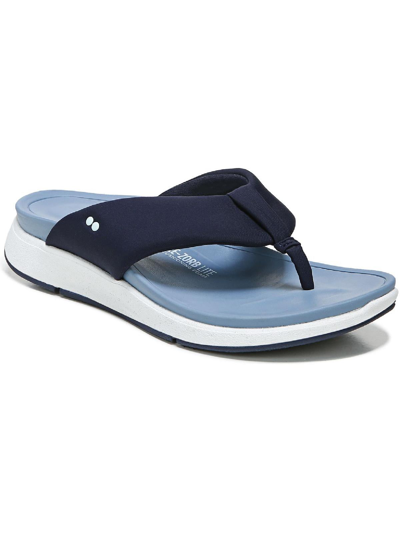 Ryka Timid Womens Slip On Flip-flop Wedge Sandals In Blue