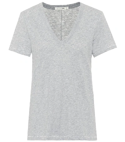 Rag & Bone The Vee Pima Cotton-jersey T-shirt In Grey
