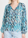 Shoshanna Samson Top In Blue Multi In Multi