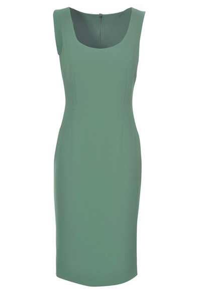 Dolce & Gabbana Stretch Sleeveless Midi Dress In Green