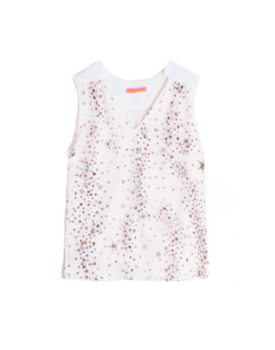 Vilagallo Starstruck Tank In Ivory In Multi