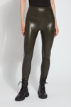 Lyssé Lysse Textured Leather Legging In Green