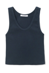 Perfectwhitetee Structured Rib Bra Friendly Tank True Black In Blue