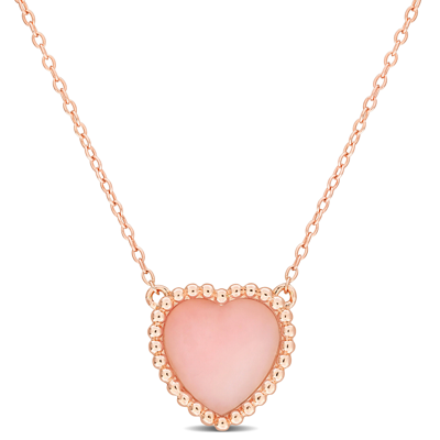 Mimi & Max 5ct Tgw Pink Opal Necklace With Chain Pink Silver Length - 17 In.