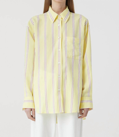 Closed Stripped Button Down In Yellow