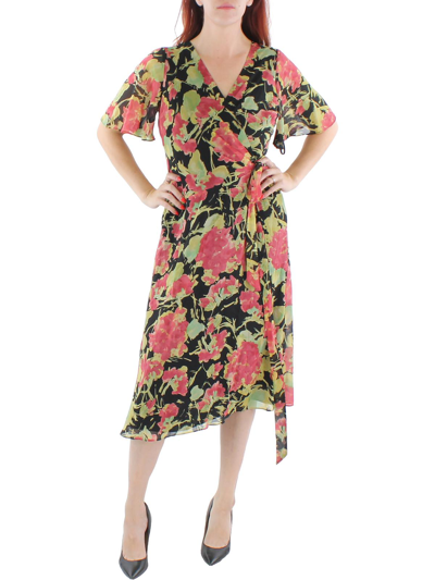Lauren Ralph Lauren Womens Side Tie Long Maxi Dress In Multi