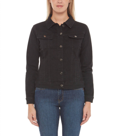 Lola Jeans Women's Classic Denim Jacket In Black
