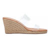 Andre Assous Anfisa Womens Leather Slip On Wedge Sandals In Beige