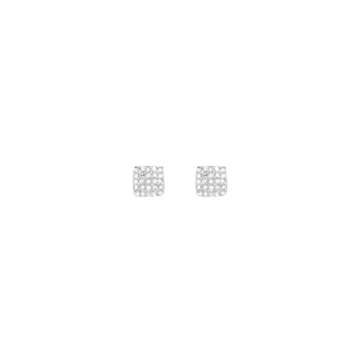 La Soula Jewelry Square Diamond Earrings In Silver In Grey