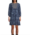 NICOLE MILLER EMBROIDERED DRESS IN NAVY