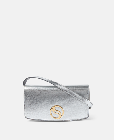 Stella Mccartney S-wave Metallic Mini Bag In Silver