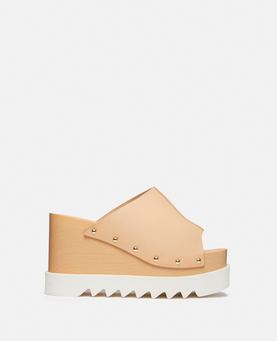 Stella Mccartney Elyse Studded Slide Wedge Sandals In Sunset Rose