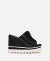 Stella Mccartney Sneak-elyse Zip Slide Wedge Sandals In Black
