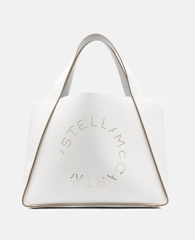 Stella Mccartney Stella Logo Grainy Alter Mat Tote Bag In White