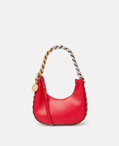 Stella Mccartney Frayme Mini Zipped Shoulder Bag In Red