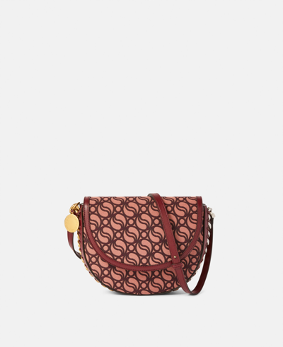 Stella Mccartney Frayme Medium S-wave Flap Shoulder Bag In Burgundy