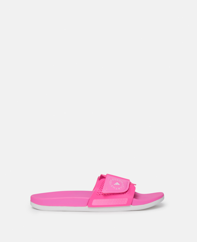 Stella Mccartney Logo Slides In Screaming Pink