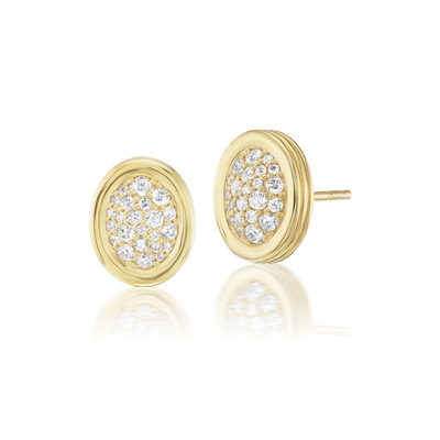 Beck Fine Jewelry Scúba Stud Earrings In 18k Yellow Gold,diamonds