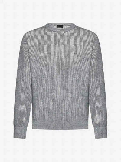 Roberto Collina Wool And Alpaca Sweater In Grey