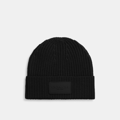 Coach Outlet Knit Beanie In Black