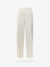 Jil Sander Pressed-crease Elasticated-waist Flared Trousers In Beige