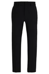 Hugo Boss Slim-fit Trousers In A Performance-stretch Wool Blend In Black