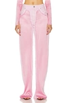 Blumarine Satin-panel Wide-leg Trousers In Dalia