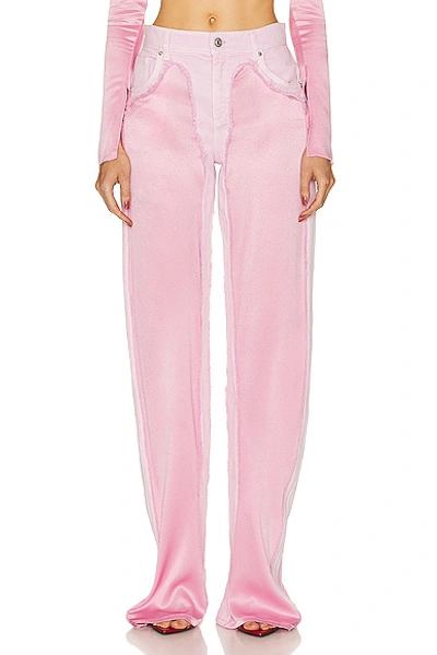 Blumarine Satin-panel Wide-leg Trousers In Dalia