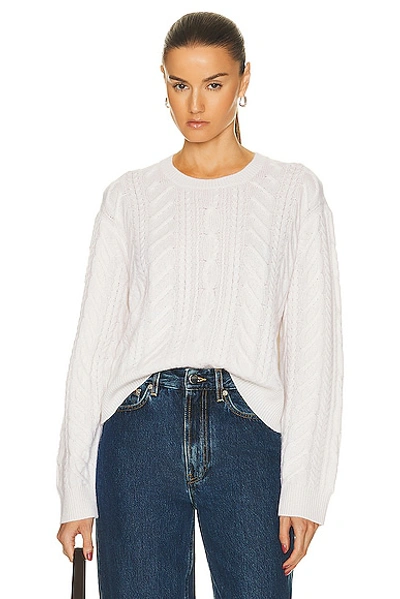 Guest In Residence White Cable Sweater In Cream