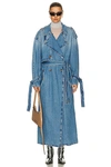 Acne Studios Denim Double-breasted Trench Coat In Light Blue