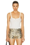 Bode Lace Up Tank In Cream