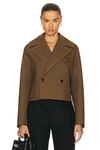 Bottega Veneta Wool And Silk Double-breasted Jacket In Gingersnap Melange