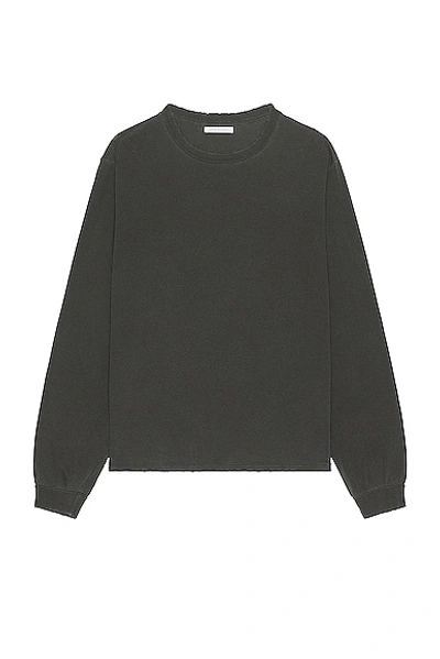 John Elliott Folsom Cropped Ls Tee In Vintage Black