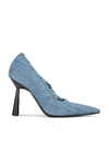 Gia Borghini Woman Pumps Blue Size 8 Textile Fibers In Blue Jeans