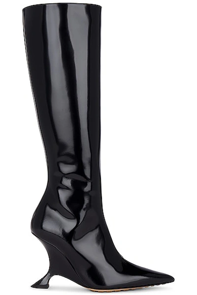 Bottega Veneta Rocket Knee-high Vinyl Boots In Black