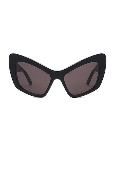 Balenciaga Cat Eye Sunglasses In Black & Grey